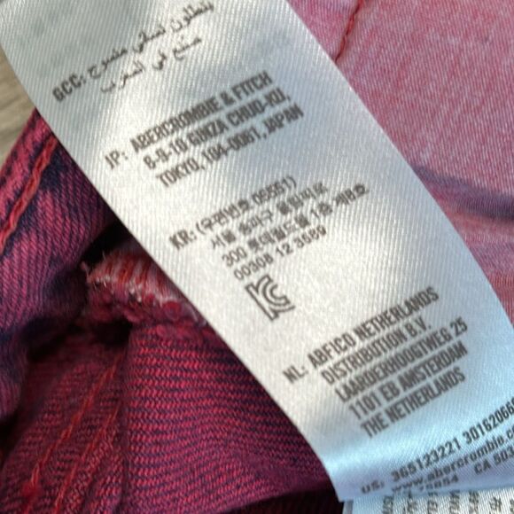 A&F Social Tourist Ultra High Rise Baggy‎ Stretch Pink Jeans Size 28 - Picture 9 of 11